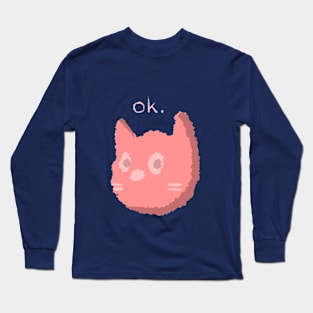 "ok." Cat Long Sleeve T-Shirt